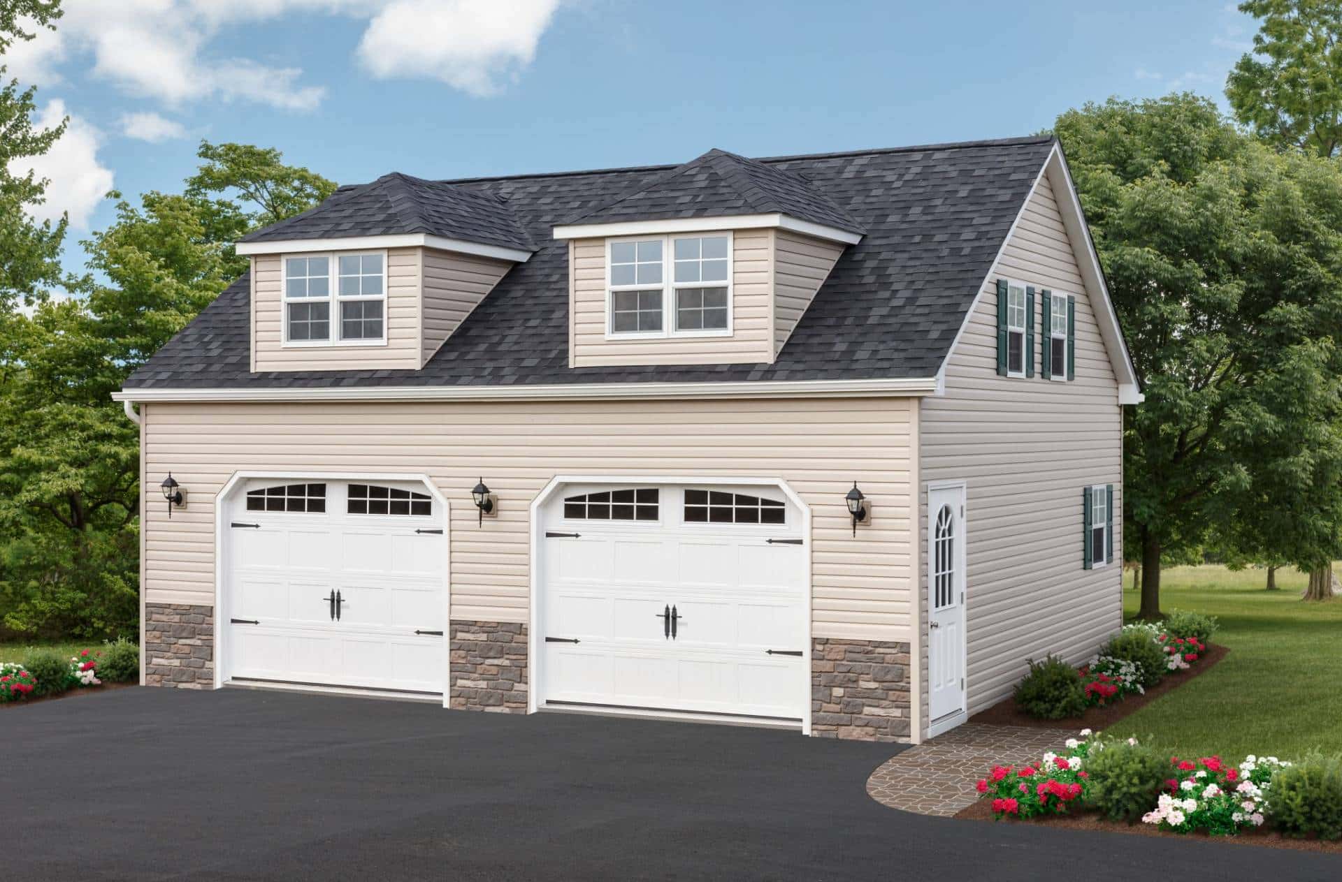 Deluxe 2-car carriage style garage for sale in PA